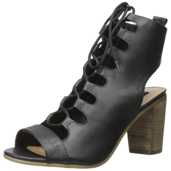 STEVEN by Steve Madden Women's Skylaar Heeled Sandal, Black, 6 M US