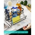 thumbnail image 6 of LEFEE Sink Caddy, Sponge Holder for Sponge, Dish Brush, Soap Dispenser with Drain Tray for Kitchen Sink Countertop- SUS304 Stainless Steel, Rustproof, Quick Dry - Black, 6 of 7