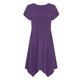 thumbnail image 4 of Mujeres Manga Corta Tops Estilo Casual Cuello Redondo Sólido Irregular Doblado Vestido, Vestido de Manga Corta para las Mujeres Falda Primavera Verano Diario, 4 of 6