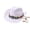 White, variant on Women's Bohemian Straw Cowboy Hat, UPF 50+ Wide Brim Panama Hat With Beaded Band for Vacation Outfits, Beach & Western Style Beige One Size
