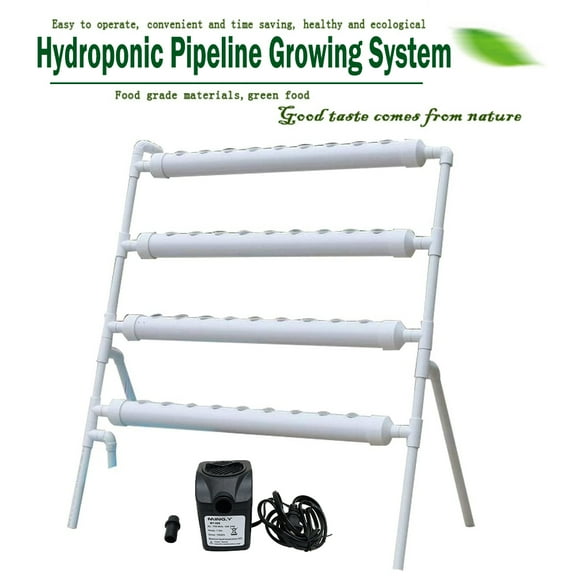 TECHTONGDA Hydroponic 36 Holes Site Grow Kit Terrace Type Pipeline Vegetable Planter Garden Plant System Indoor Grow Kit