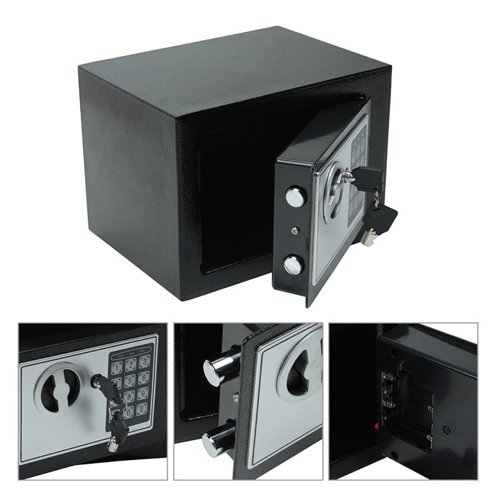 Digital Safe Box With Key Small Household Mini Steel Safes Money Bank Safety Security Box Keep Cash Jewelry Or Document Securely ,Easy Installation