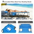thumbnail image 6 of Gymax Set of 2 Beach Chaise Lounge Chair Folding Reclining Chair w/ Facing Hole Blue, 6 of 10