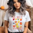 thumbnail image 2 of Fall Vibes Pumpkin Graphic Tee for Women, Cozy Autumn Aesthetic Shirt, CarolinaBlue, Size M, 2 of 6