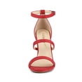 thumbnail image 2 of BLISSFUL STEP Women's Shoes Faux Suede Stiletto High Heel Open Toe Adjustable Ankle Strap Sandals  Red 5, 2 of 8