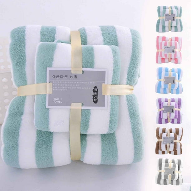 Juego de Toallas de Baño Absorbentes de Terciopelo - Toallas de Baño Suaves Ligeras, Azul MNFD