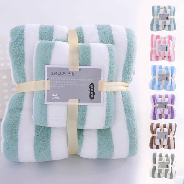 Juego de Toallas de Baño Absorbentes de Terciopelo - Toallas de Baño Suaves Ligeras, Azul MNFD
