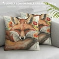thumbnail image 3 of Qinduosi Watercolor Painting Cute Little Fox Flower Stylish Printed Throw Pillow Case Home Decor Bed Sofa Double Side Print Soft Square Cushion Cover with  White, 3 of 5