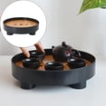 thumbnail image 2 of Round Storage Tray snack tray Organizer Food Organizer Basket Fruit Storage Organizer for Fruits Makeup Comestics Black, 2 of 8