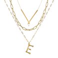 thumbnail image 1 of Ganfancp 26 Letras Collar Multicapa Mujeres Moda Colgante Perla Natural Ofertas Del Día Liquidación 1 X Collar, 1 of 1