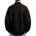 thumbnail image 2 of Men's Long Sleeve Pullover Stand Collar Raglan Sweatshirt Loose Casual Tops for Daily Travel Street Weekend Leisure Outfits Black L, 2 of 4