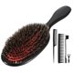 thumbnail image 1 of Juego de cepillo y peine para desenredar con cerdas de jabalí para cabello rizado, fino, ondulado, enredado natural, cepillo para el cabello antiencrespamiento para mujeres y hombres, cepillo acolchad, 1 of 1