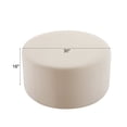 thumbnail image 4 of 30" Cream Velvet Round Ottoman - Plush No-Assembly Footrest Extra Seating, 4 of 8
