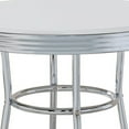 thumbnail image 3 of 42 Inch Round Bar Table, Ribbed Apron, Glossy White Lacquer, Retro Style, 3 of 5