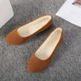 thumbnail image 4 of HaiMao Flats for Women Clearance Comfortable Solid Color Soft Flats Square Toe Ballet Shoes Dressy Slip-ons Loafers Orange 6.5(38), 4 of 7
