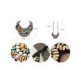 thumbnail image 5 of Women's Multicolored Beaded Tribal Halloween Costume Ethnic Bib Jewelry Collar Necklace, 5 of 5