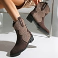 thumbnail image 2 of Dasayo Womans Boots Wide Width Western Yellow Ankle Snip Toe Fashion Low Heel Cowgirl Boots Women's Shoes 39, 2 of 9
