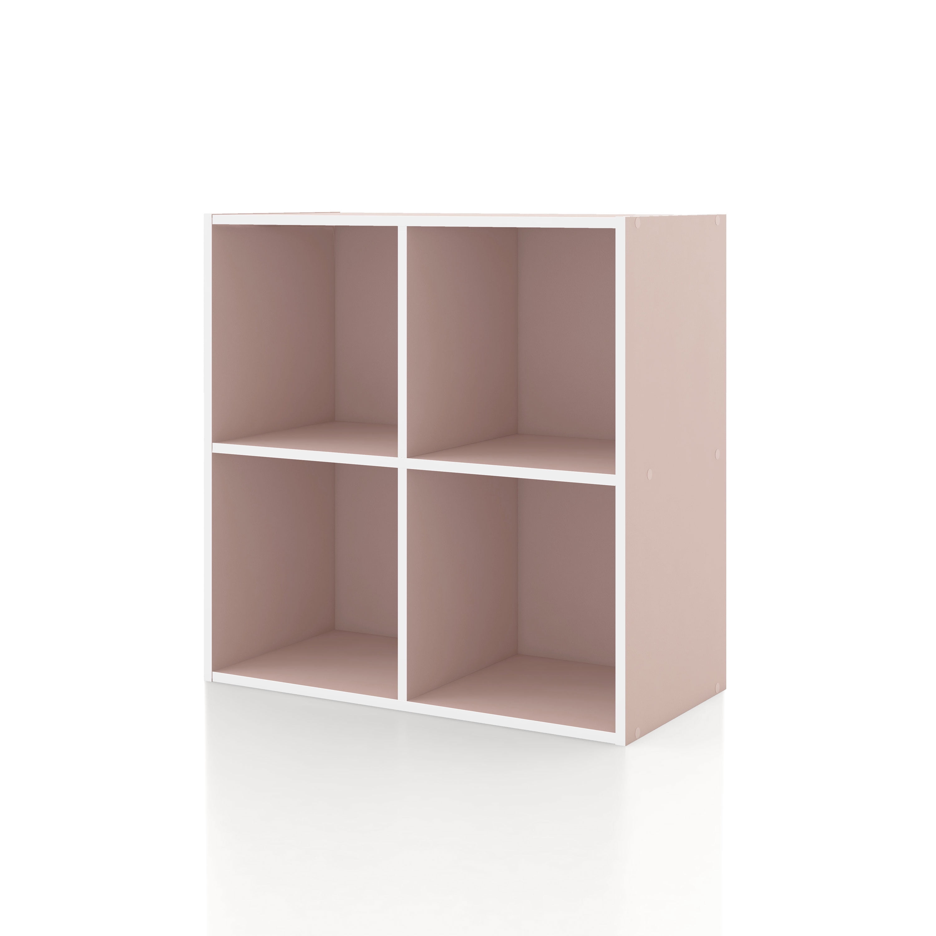 Join Stackable 4-Cube Wood Light Pink Playroom Bookcase