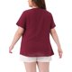 thumbnail image 3 of Blusas de mujer de tallas grandes Agnes Orinda con puntos suizos, de manga corta y cuello con muesca, primavera verano, 1X burdeos, 3 of 6