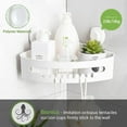 thumbnail image 4 of LUXEAR Suction Cup Corner Shower Caddy Wall Mounted Shower Shelf Bathroom Storage Basket - No-Drilling Removable Plastic Storage Organizer for Bathroom Shower Kitchen - White, 4 of 9