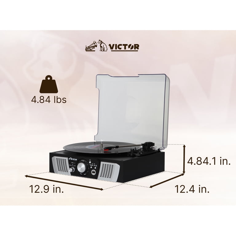 VICTOR Lakeshore 5-in-1 Turntable System with 3-Speed Record