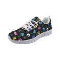 thumbnail image 4 of Chririnla Breathable Running Shoes for Work Hiking, Mesh Lightweight Lace Up Running Sneakers, Colorful Paw Prints, 4 of 11