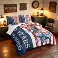 thumbnail image 2 of Manfei 250 Years USA Flag King Bedding, Floral Star Banner King Bed in a Bag, Red White Blue Multicolor, Reversible 7 Pieces, 2 of 6