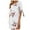 White, variant on Lindreshi Plus Size Dresses for Women on Women's casual fashion chiffon print round neck tie three-quarter sleeve dress