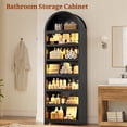 thumbnail image 5 of 79.4" Tall Arched Cabinet, Modern 7-Tier Bookshelf with RGB Light and Adjustable Shelf for Living Room, Kitchen, Home Office, Black, 5 of 9