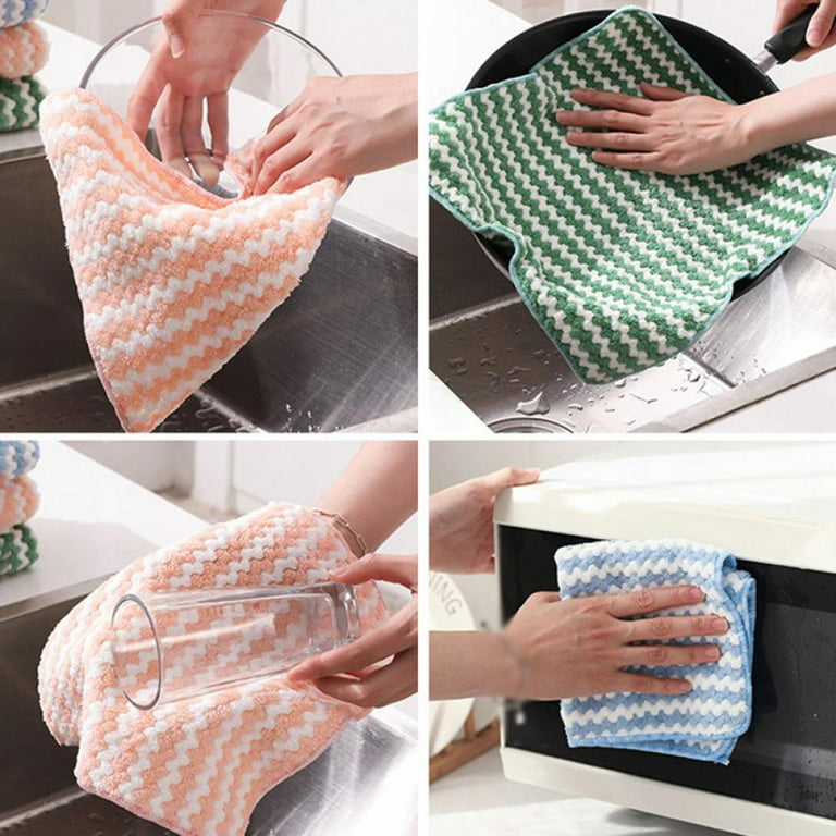 20 Pack Kitchen Cloth,Dish Towels,restaurant Cleaning Cloths,Premium Dishcloths,Super Absorbent Coral Fleece, Nonstick Oil Washable Fast Drying Dish