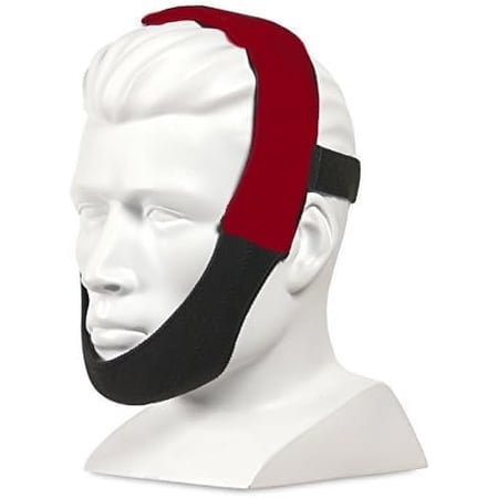 LifeSource Made in USA Anti Snoring Chin Strap for CPAP Users – Adjustable, Breathable Sleep Support, Stops Mouth Breathing & Snoring – Comfortable Fit for Men & Women – Ruby Red