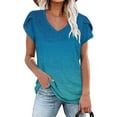 thumbnail image 2 of Giftesty Womens Blouses and Tops Fashion Women's Summer V-Neck Short Sleeve Print Casual T-shirt Blouse, 2 of 4