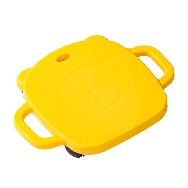 Tablero deportivo con asas, tabla para sentarse, entrenamiento de habilidades motoras con ruedas, equipo de entrenamiento sensorial para gimnasio de amarillo