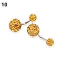 thumbnail image 6 of Yesbay Women\'s Rhinestone Balls Navel Button Barbell Body Piercing Belly Ring-Red, 6 of 6