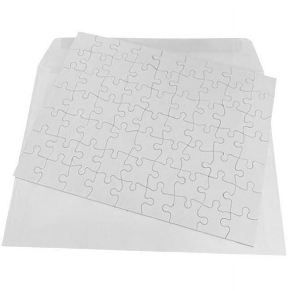 Inovart 2749 8 .5 x 11 in. Puzzle-It Blank Puzzles with Envelopes & 8 Puzzles Per Pack, White - 63 Piece