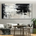 thumbnail image 4 of Large black and white abstract painting, textured abstract painting, grey minimalist abstract painting, large canvas art, oversized wall art,(102*203cm)40*80 Inches,Unstretched,Frameless, 4 of 4