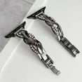 thumbnail image 2 of Bands for Apple Watch 42(Series 1/2/3)/44/45/46/49mm, Fashion Women Girls Slim Metal Strap Dressy Jewelry Bracelet with Bling Diamond for iWatch Series 10 9 8 7 6 5 4 3 2 1 SE Ultra, Black, 2 of 7