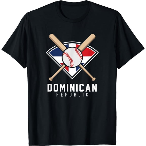 Dominican Republic Team T Shirt Flag Patriotic Beisbol Black Small