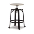 thumbnail image 3 of Benjara Xin 22-27 Inch Barstool, Set of 2, Adjustable Height, Light Brown, Black, 3 of 5