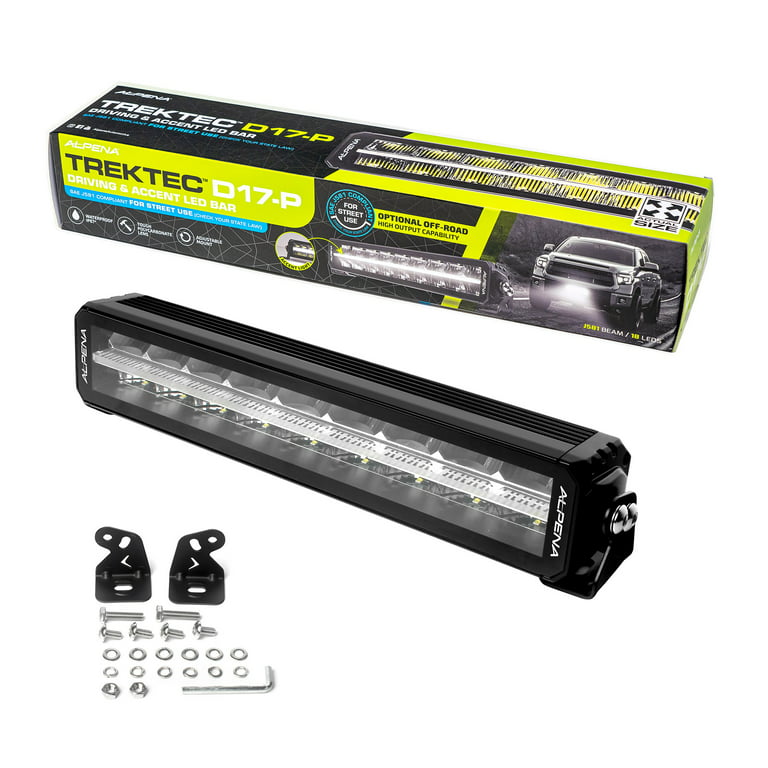 Alpena TrekTec D17P Driving & Accent LED Light Bar, 12V, Model 71069, Fits Cars, Trucks and SUVs