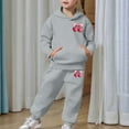 thumbnail image 7 of Byoo Toddler Girls Hoodie Cherry Graphic Pullover Fleece Pocket Sweatshirt Jogger Pants Sweatsuit Sets Casual Sport Tracksuit Set, 7 of 7