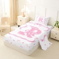 thumbnail image 2 of Erosebridal Princess Ribbon Twin Sheet Sets for Girls, Pink Letter R Bedding, 3pcs, 2 of 5