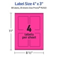 thumbnail image 6 of Avery Printable Rectangle Labels, Neon Magenta, 4" x 3", 80ct, 6 of 11