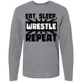 thumbnail image 3 of Inktastic Eat, Sleep, Wrestle, Repeat Long Sleeve T-Shirt, 3 of 5