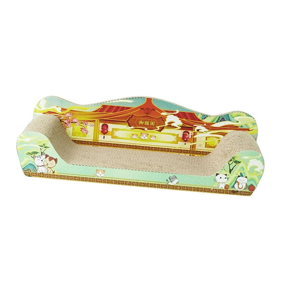 Cat Scratcher Cardboard Cat Scratch Bed Pet Sofa for Indoor Cats Exercise Green 61cmx30cmx18cm