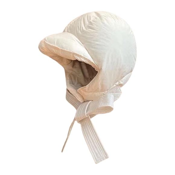 Gorro de invierno con protección auditiva gruesa y orejeras. Gorra de béisbol. Blanco