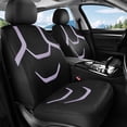 thumbnail image 5 of Coverado Car Seat Covers, Faux Leather with Mesh Fabric Front Car Seat Protectors, 4 Pieces Universal Fit for Most Cars SUV Trucks, Black&Purple, 5 of 10