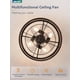 thumbnail image 4 of Ventilador de techo LEDIARY de 18 pulgadas con luz enjaulada negra y control remoto de 6 velocidades, 4 of 7