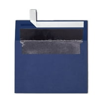 LUXPaper A7 Foil Lined Envelopes, 5 1/4 x 7 1/4, Peel & Press, 80 lb. Navy w/ Silver Lining, 1000 Pack