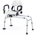 thumbnail image 1 of Gymax Sliding Shower Chair w/ Backrest Swivel Seat 5-Level Adjustable Height, 1 of 10